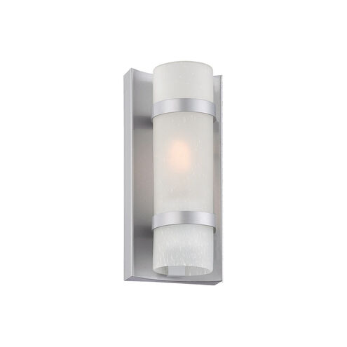 Apollo 1 Light 10 inch Brushed Silver Exterior Wall Mount