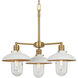 Downtown Edison 3 Light 28 inch White/Soft Brass Chandelier Ceiling Light