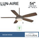 Lun-Aire 54 inch Oil Rubbed Bronze with Dark Pine Blades Ceiling Fan