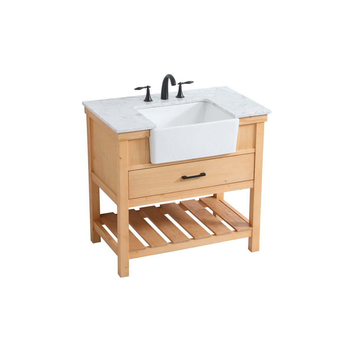 Clement 36 X 22 X 34 inch Natural Wood Bathroom Vanity Cabinet