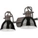 Duncan 2 Light 16.5 inch Rubbed Bronze Bath Vanity Light Wall Light in Black