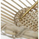 AERIN Elona LED 36 inch Hand-Rubbed Antique Brass Chandelier Ceiling Light in Blonde Wicker