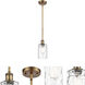 Ballston Candor 1 Light 5 inch Brushed Brass Pendant Ceiling Light in Clear Waterglass, Ballston