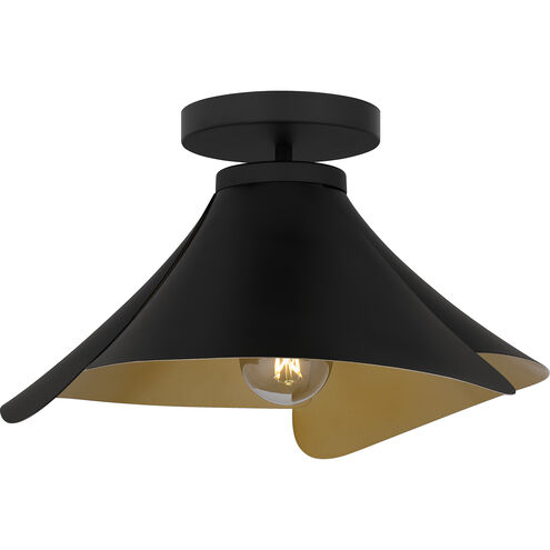 Wisp 1 Light 14.5 inch Matte Black Semi-Flush Mount Ceiling Light, Medium