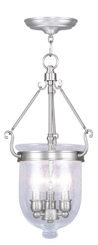 Jefferson 3 Light 10 inch Brushed Nickel Chain Lantern