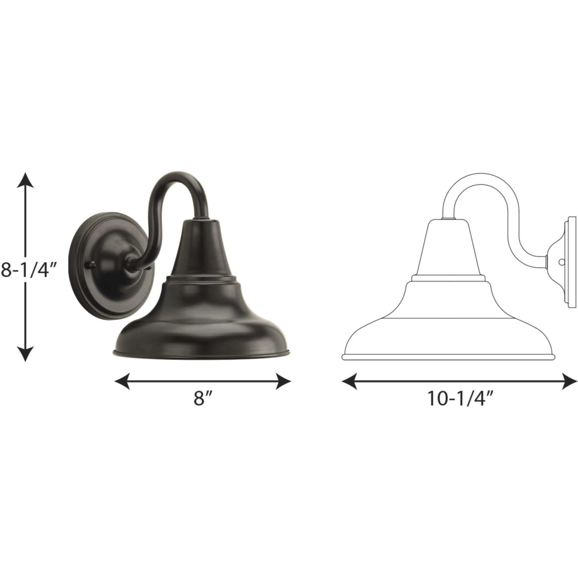 District Outdoor Wall Lantern in Antique Bronze, Standard Lamping, Medium