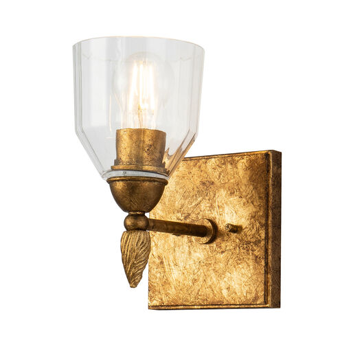 Fun Finial 1 Light Gold Leaf with Antique Wall Sconce Wall Light