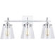 Jayne 3 Light 24.25 inch Chrome Vanity Light Wall Light