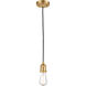 Franklin Restoration Bare Bulb 1 Light 2 inch Satin Gold Mini Pendant Ceiling Light, Franklin Restoration