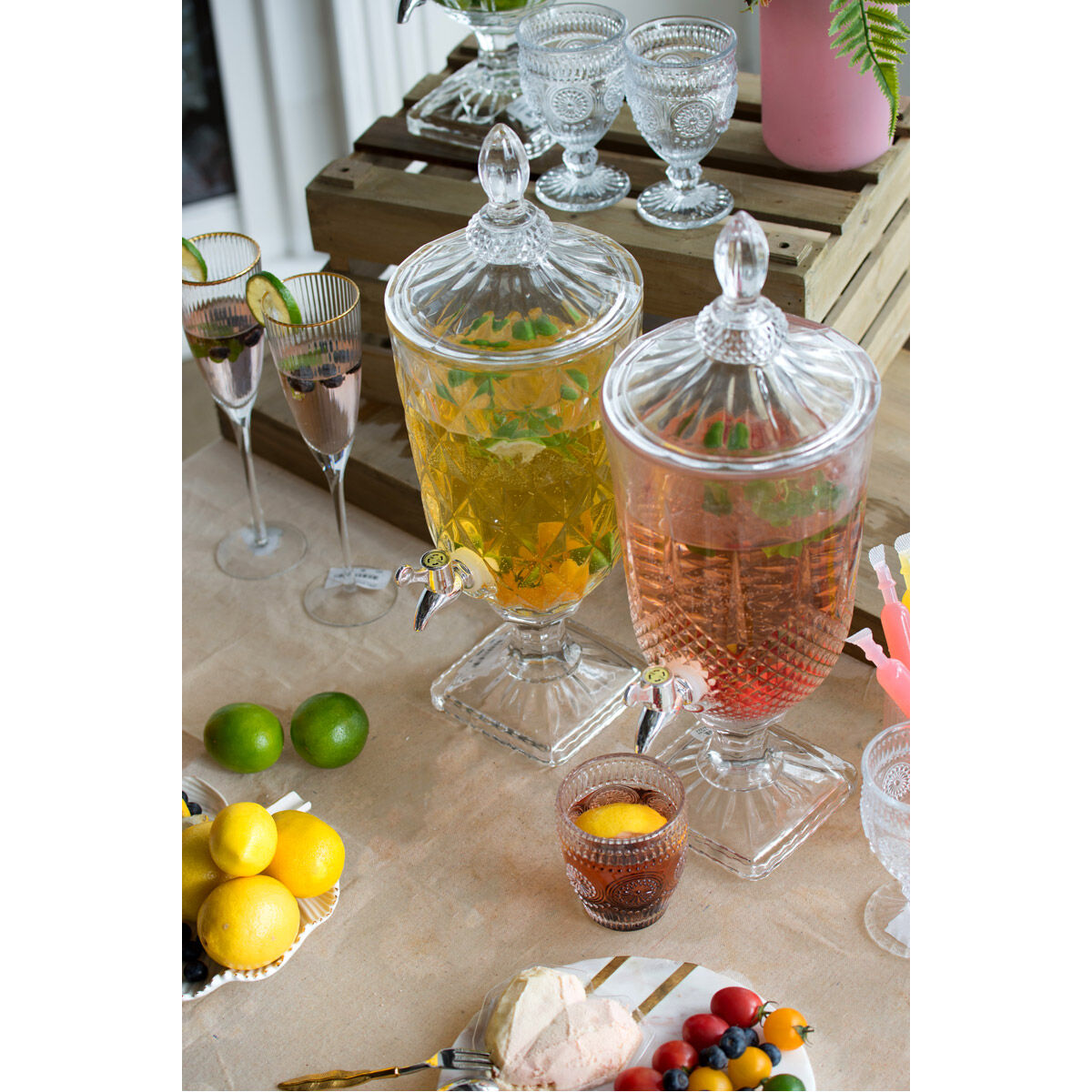 Anita Clear and Polished Silver Drink Dispenser