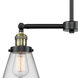 Franklin Restoration Small Cone LED 21 inch Black Antique Brass Chandelier Ceiling Light in Clear Glass, Franklin Restoration