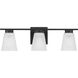 Tanner 3 Light 22 inch Matte Black Vanity Light Wall Light