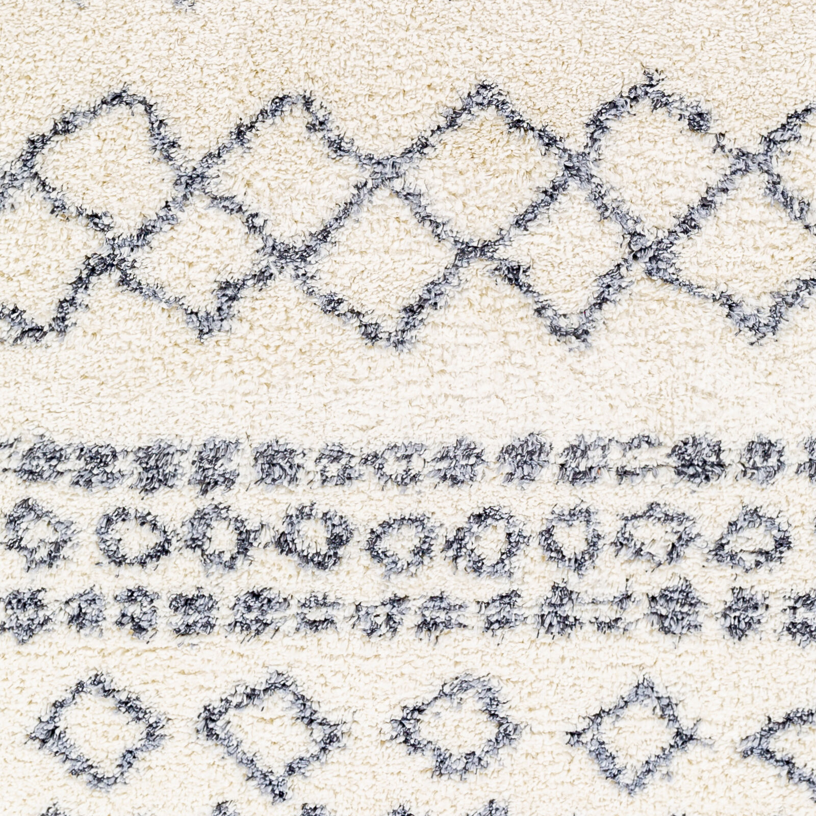 Puffy Shag 84 X 63 inch Light Grey Rug, Rectangle