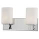 Verticale 2 Light 15 inch Chrome Vanity Light Wall Light