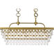 Nordic 6 Light 32 inch Brass Linear Pendant Ceiling Light