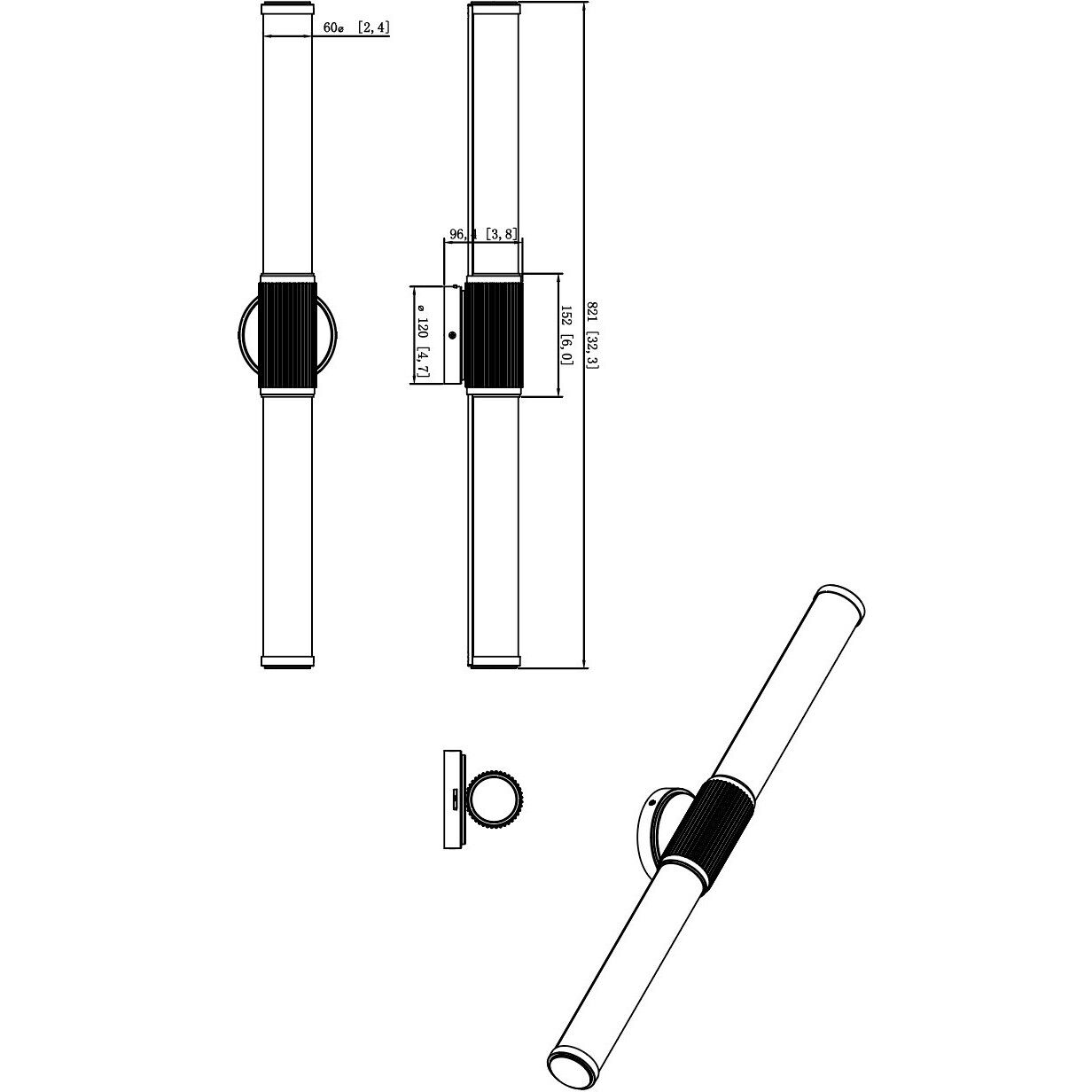 Solange LED 32.5 inch Modern Gold Bath Vanity Wall Light
