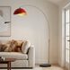Luna Bella 92 inch 14 watt Weathered Brass and Black Arc Floor Lamp Portable Light in Matte Red and Gold Steel