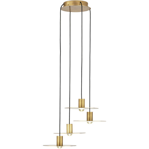 Sean Lavin Eaves LED Natural Brass Chandelier Ceiling Light, Integrated LED