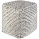 Lanier 18 inch Gray Pouf, Cube