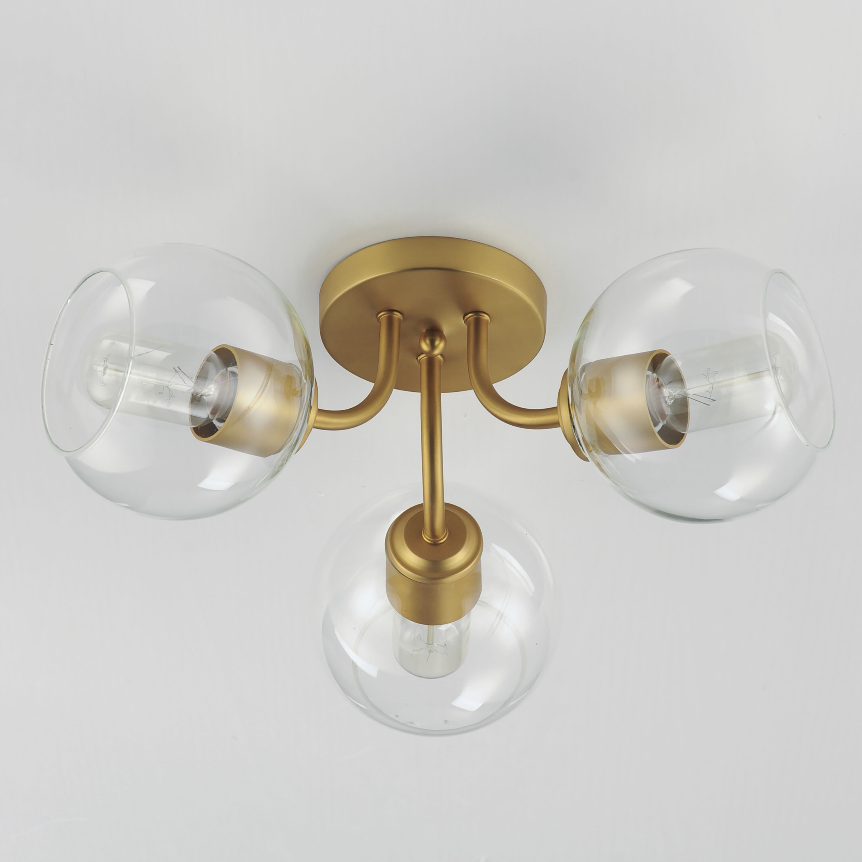 Knox 3 Light 18 inch Natural Aged Brass Semi-Flush Mount Ceiling Light