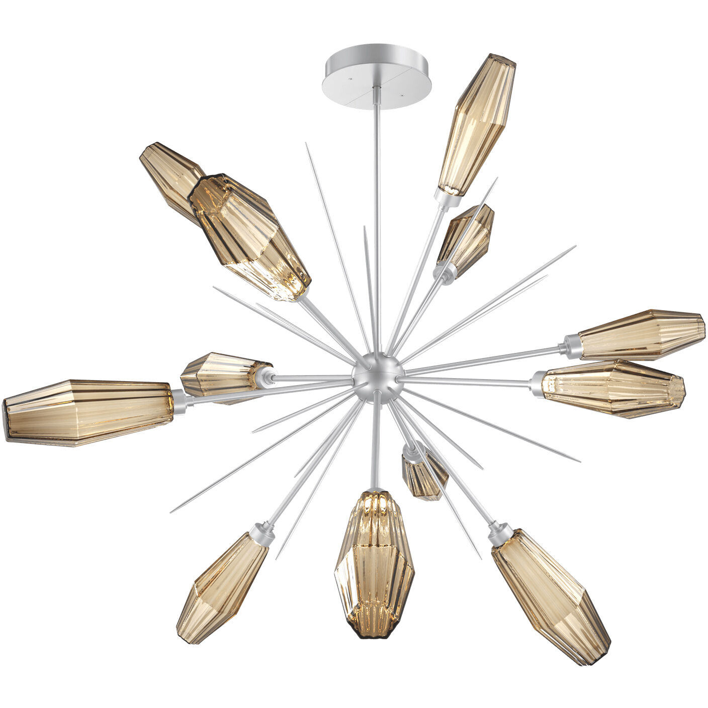 Aalto LED Classic Silver Chandelier Ceiling Light, Starburst