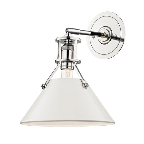 Painted No.2 1 Light 9.5 inch Polished Nickel Wall Sconce Wall Light in Polished Nickel/Off White