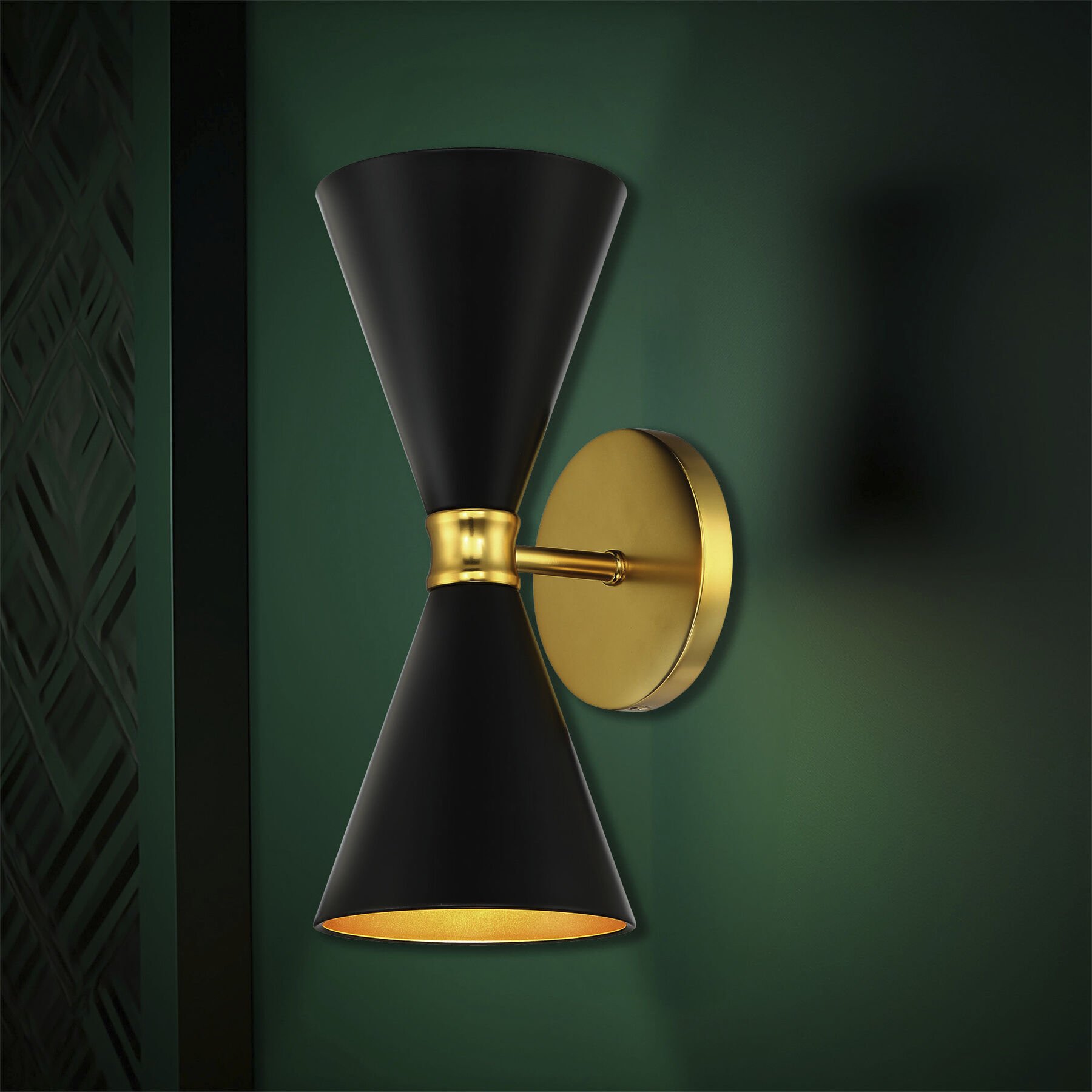 Conic 2 Light 5.5 inch Honey Gold Wall Sconce Wall Light