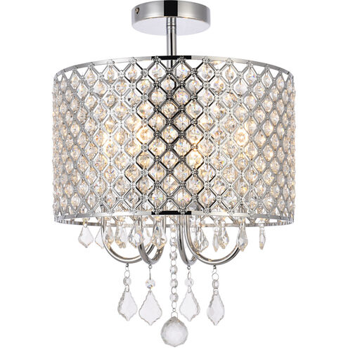 Elise 4 Light 14 inch Chrome Flush Mount Ceiling Light