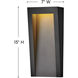 Coastal Elements Taper LED 15 inch Textured Black Outdoor Wall Mount Lantern