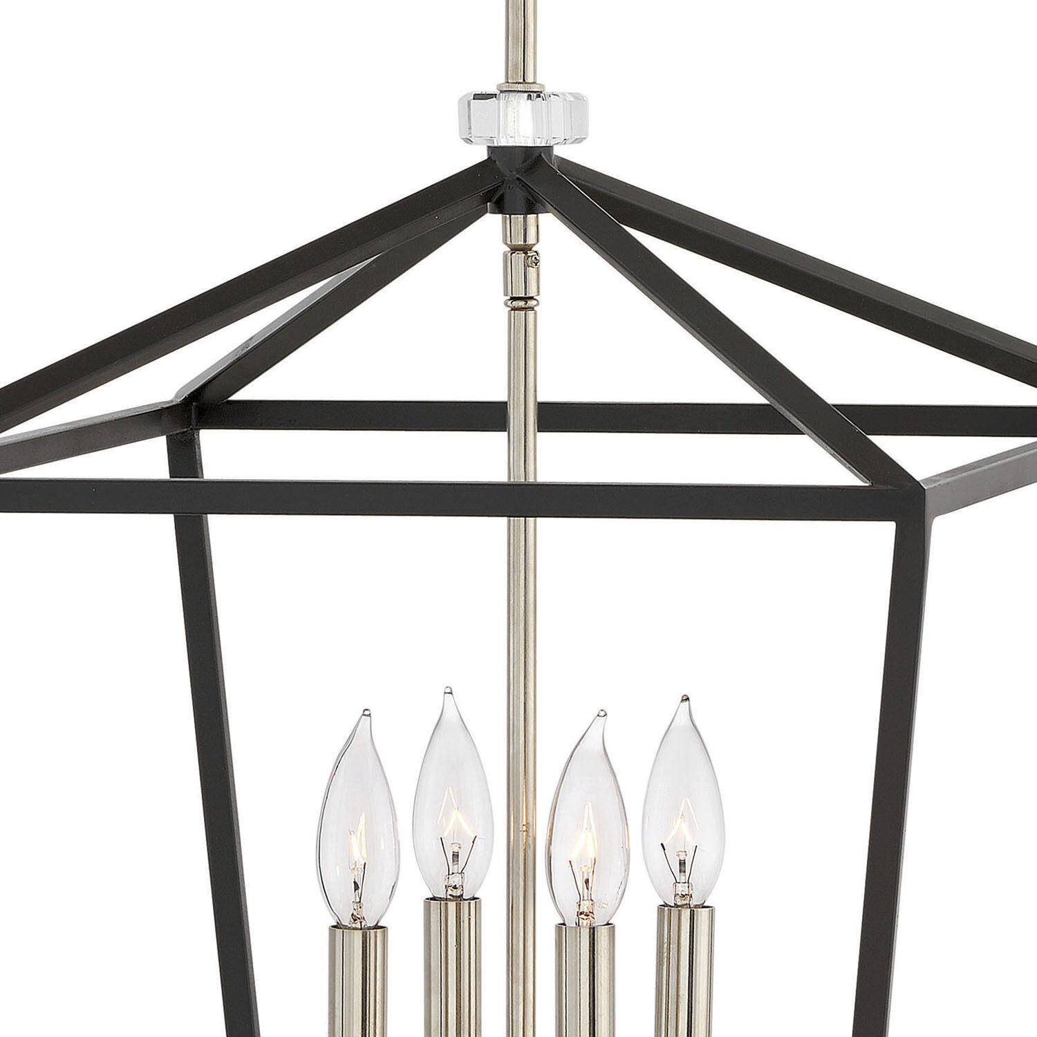 Stinson 4 Light 16 inch Black with Polished Nickel Indoor Chandelier Ceiling Light