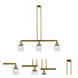 Franklin Restoration Small Bell 3 Light 38 inch Brushed Brass Island Light Ceiling Light in Clear Glass, Franklin Restoration