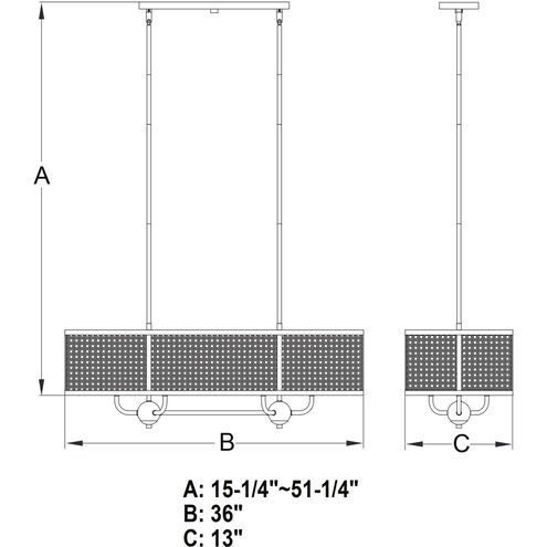 Berens Linear Chandelier Island Pendant Ceiling Light