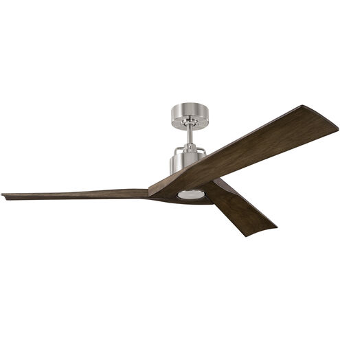 Alma 52 inch Brushed Steel with Light Grey Weathered Oak Blades Indoor/Outdoor Ceiling Fan