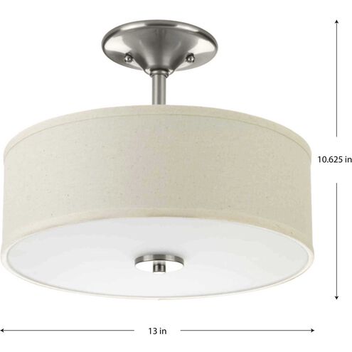 Inspire LED LED 13 inch Brushed Nickel Semi-Flush Mount Ceiling Light, Progress LED