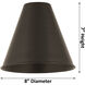 Ballston Cone 1 Light 8 inch Antique Brass Semi-Flush Mount Ceiling Light