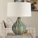 Tausha 25.5 inch 150 watt Greens And Blue Tones with Crystal and Antique Brass Table Lamp Portable Light