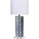 Small 23 inch 100.00 watt Reactive Blue Glaze Table Lamp Portable Light, Small