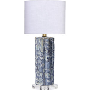 Small 23 inch 100.00 watt Reactive Blue Glaze Table Lamp Portable Light, Small
