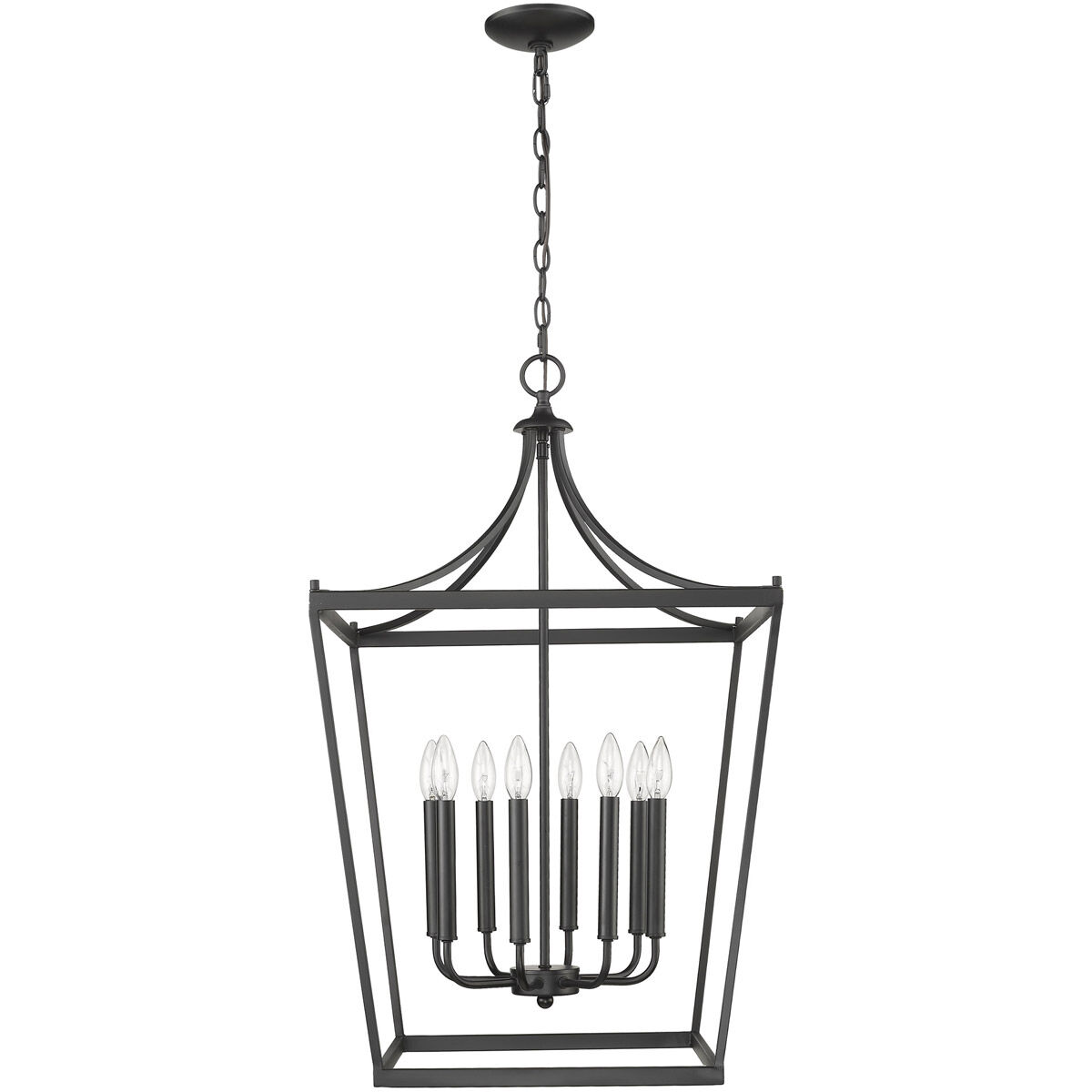 Kennedy 8 Light 20 inch Matte Black Chandelier Ceiling Light