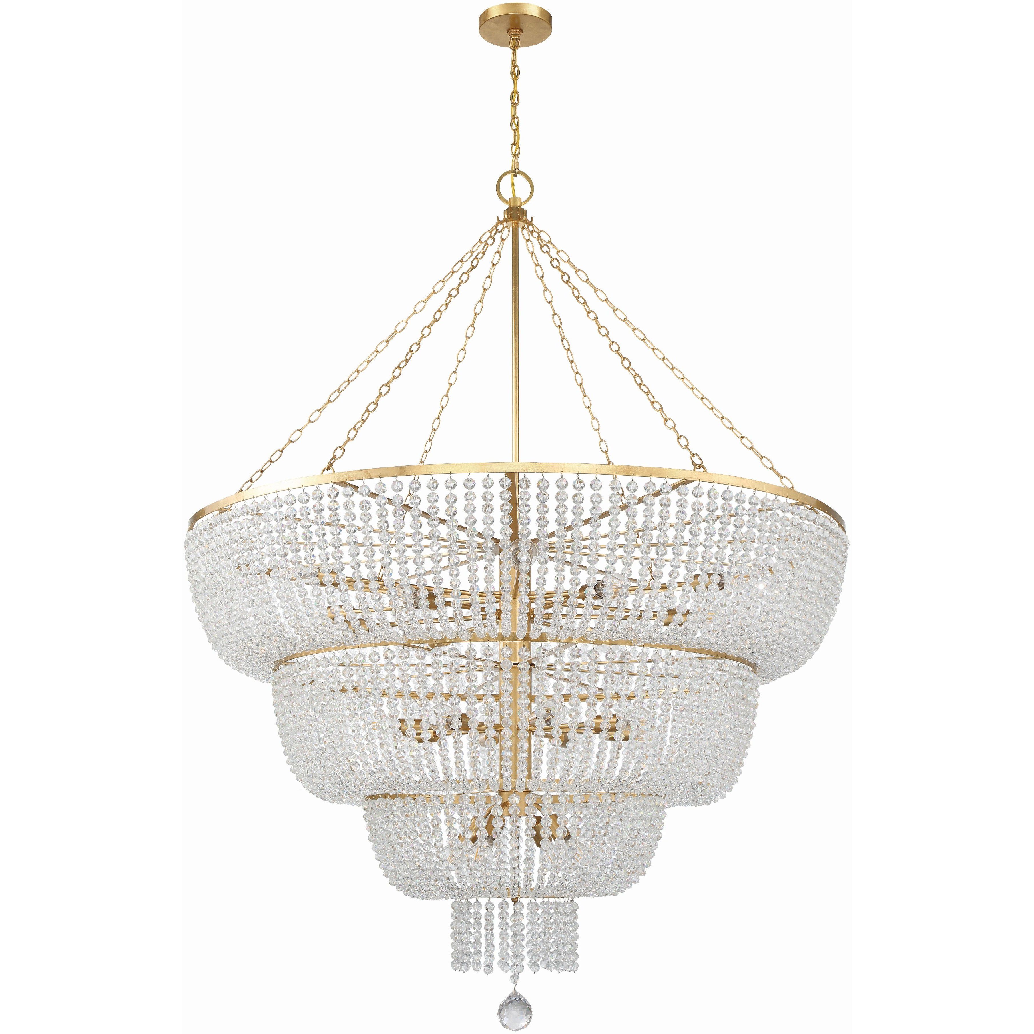 Rylee 24 Light 60 inch Antique Gold Chandelier Ceiling Light