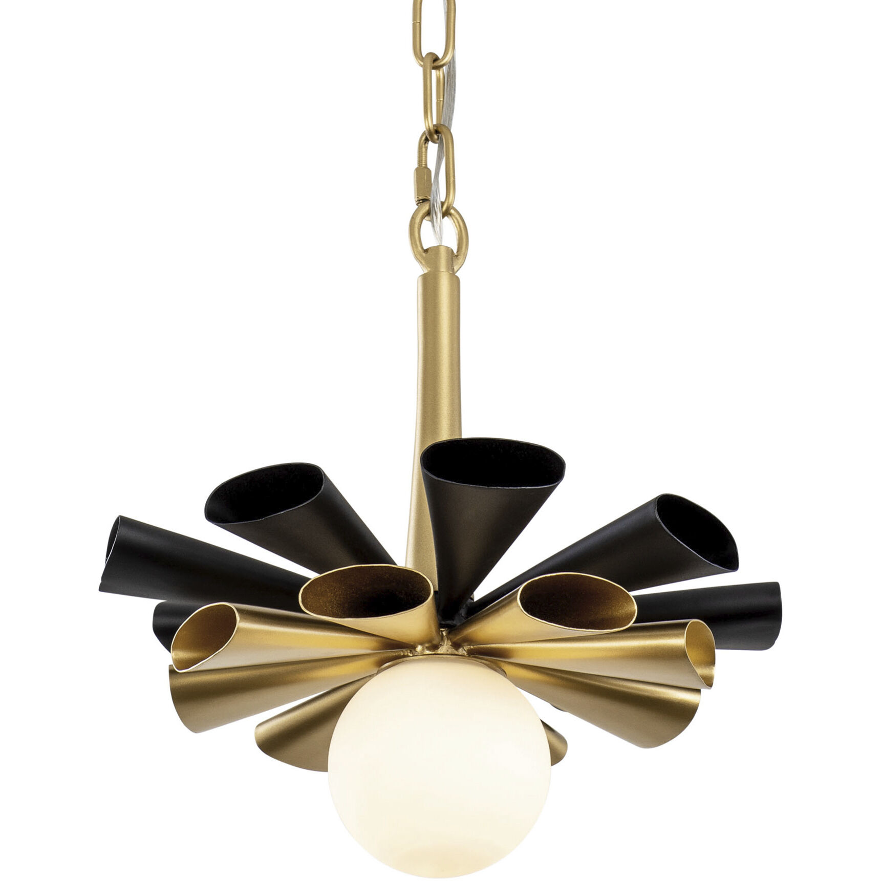 Daphne 1 Light 12.25 inch Matte Black and French Gold Pendant Ceiling Light