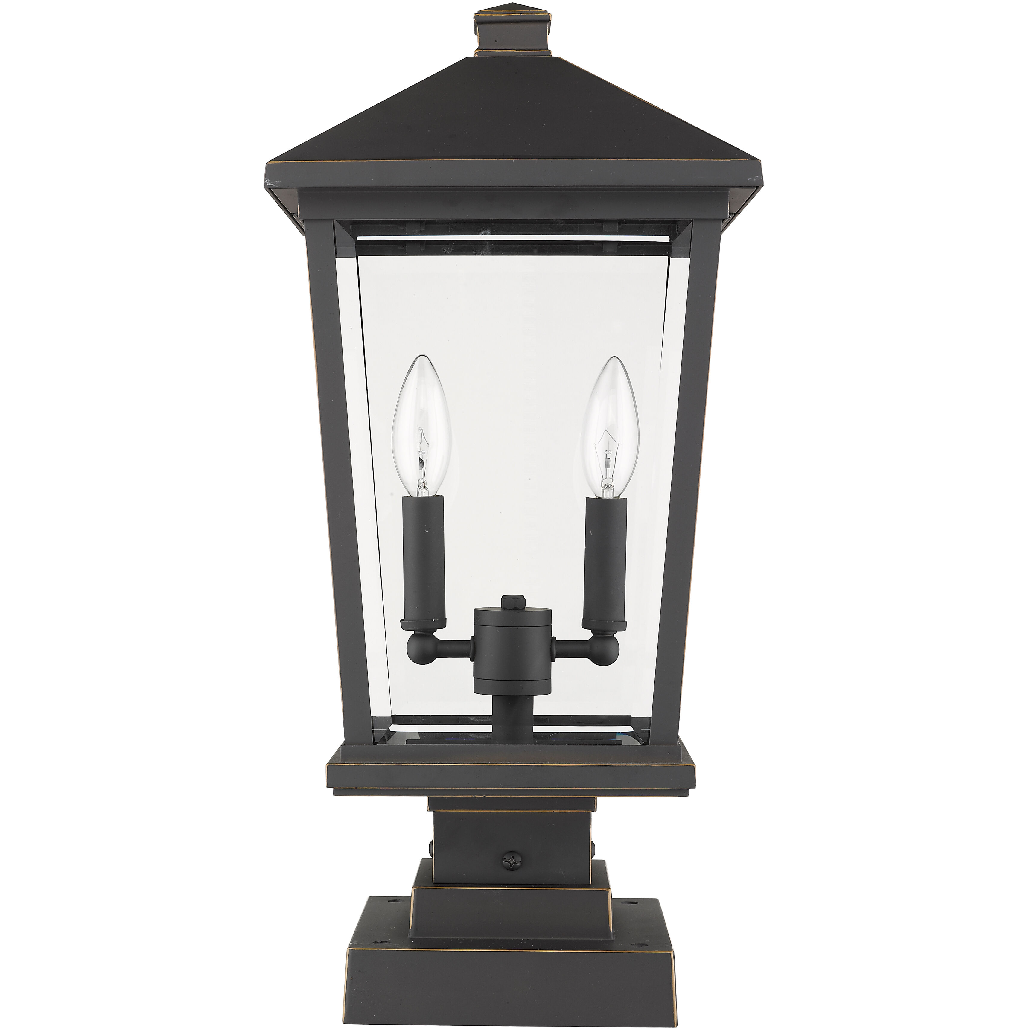 Beacon 2 Light 22 inch Oil Rubbed Bronze Outdoor Pier Mounted Fixture in 8.5
