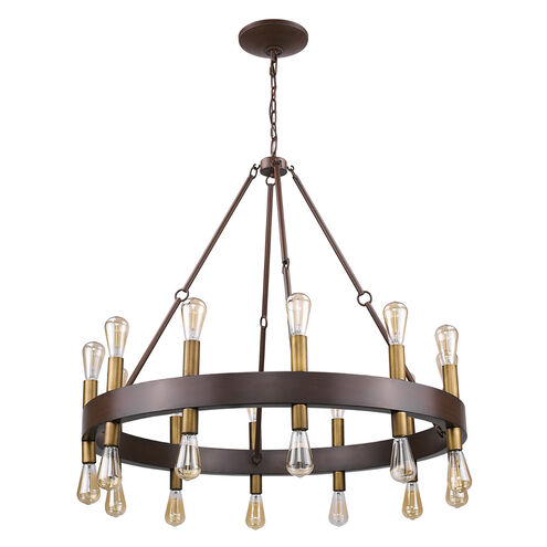 Cumberland 24 Light 42 inch Faux Wood Finish Chandelier Ceiling Light