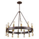 Cumberland 24 Light 42 inch Faux Wood Finish Chandelier Ceiling Light
