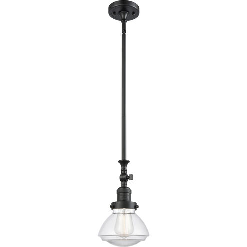 Franklin Restoration Olean LED 6.75 inch Matte Black Mini Pendant Ceiling Light in Clear, Franklin Restoration