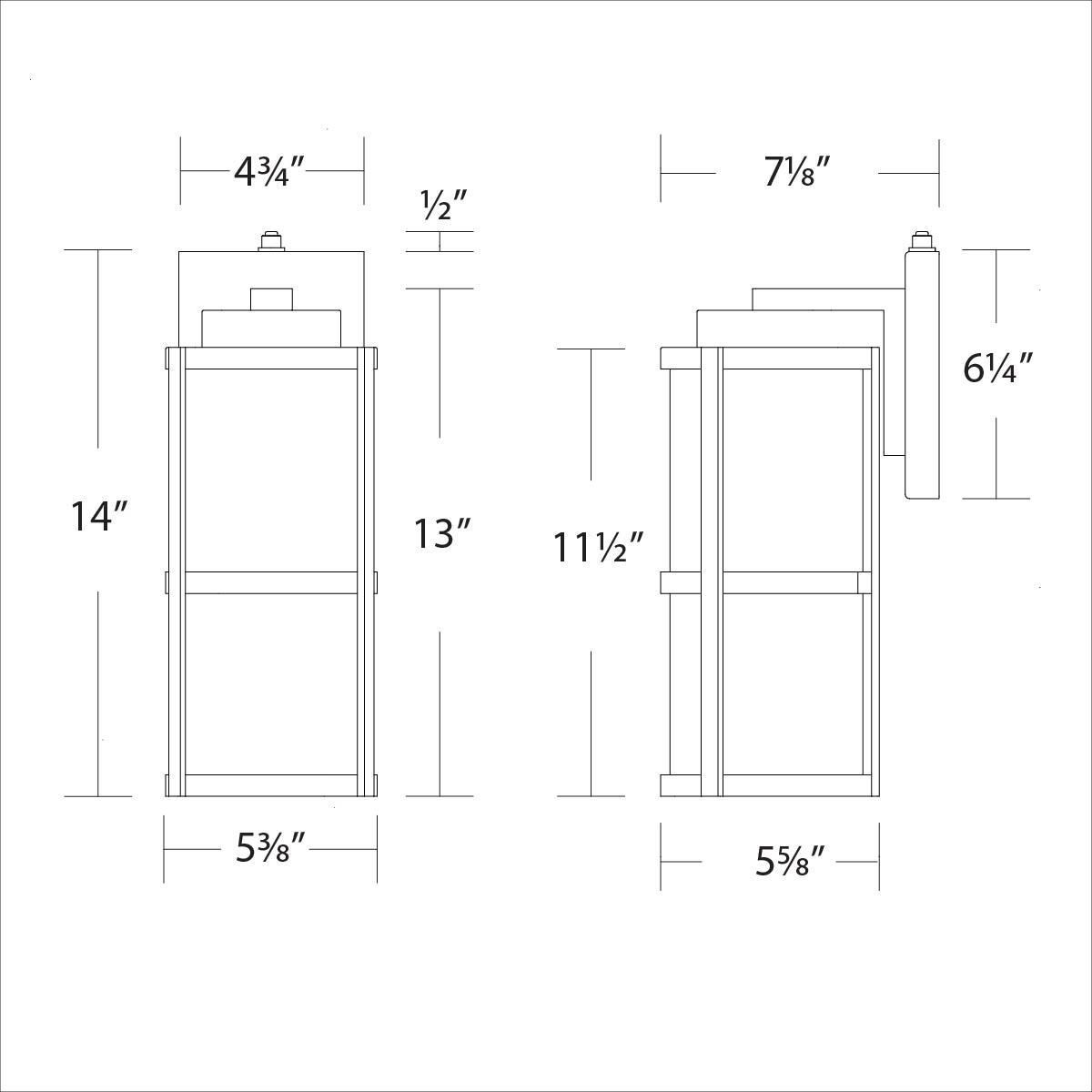 Lantern LED 14 inch Bronze Outdoor Wall Lighting, WAC Limited
