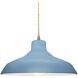Radiance LED 13.5 inch Sky Blue and Antique Brass Pendant Ceiling Light