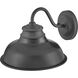 Wallace Outdoor Barn Light in Aged Zinc, Gooseneck