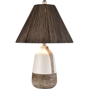 Kirkover 26 inch 9.50 watt White Glazed and Brown Table Lamp Portable Light