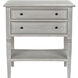 Oxford 30 X 28 inch White Wash Side Table, 2 Drawer